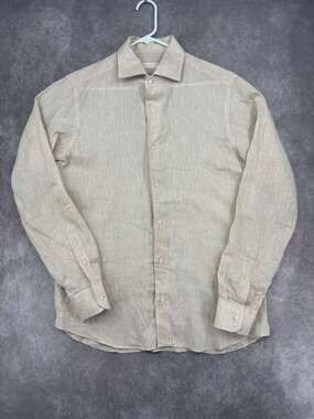 Luca Faloni 100% Linen Beige Shirt Made in Italy Men’s L 41/16